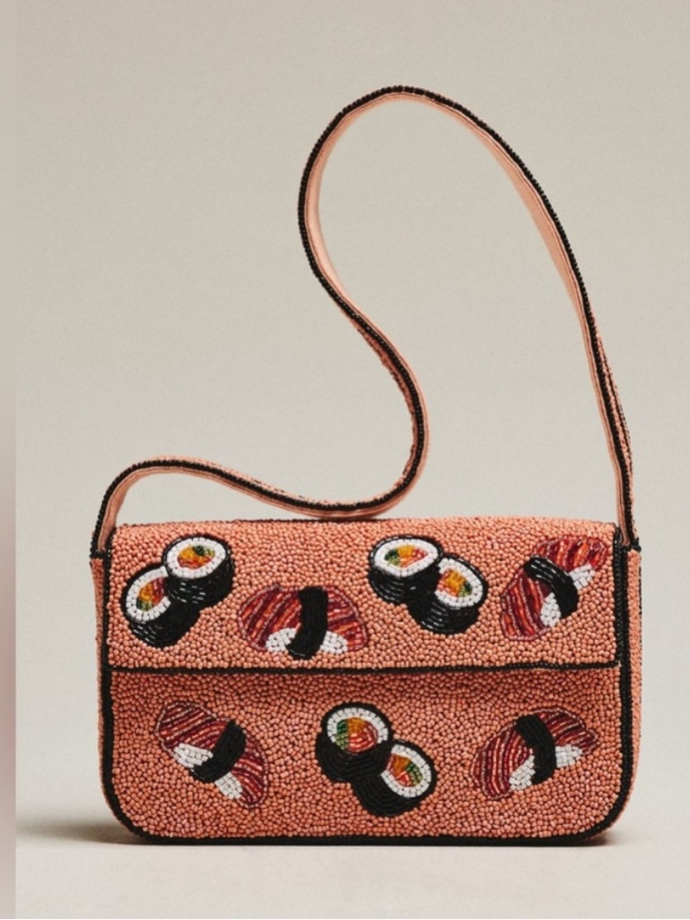 NWT Anthropologie Fiona Beaded Bag Food & Drink Edition Sushi